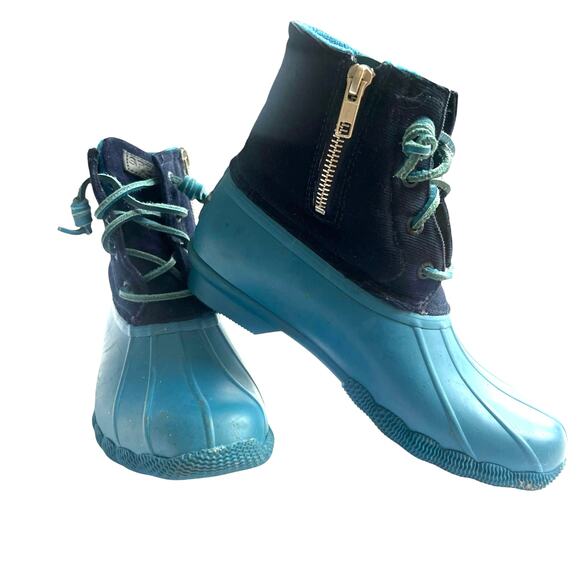 Sperry Women’s Saltwater Duck Boots Navy Blue Size 6 - Picture 1 of 5